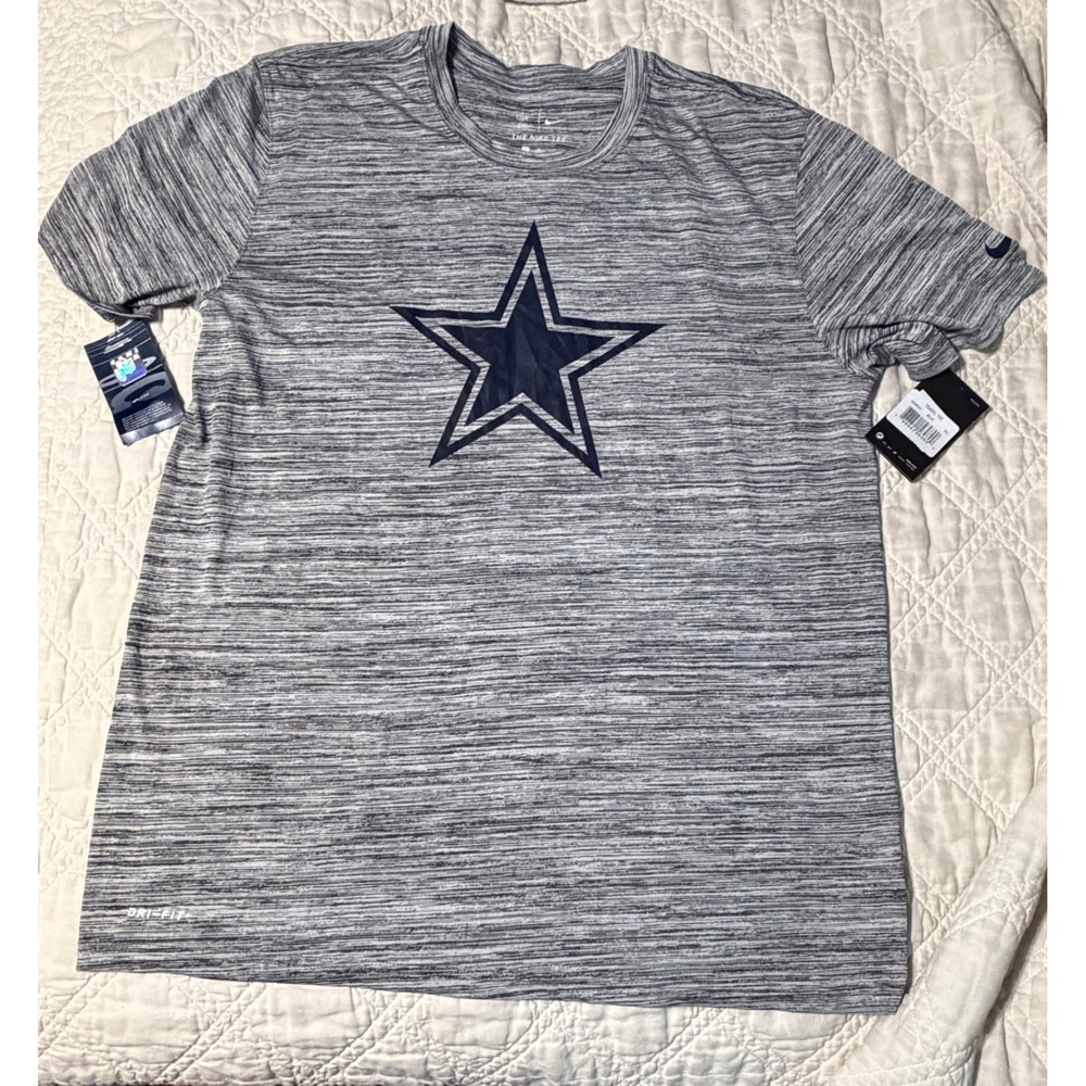 Nike Dallas Cowboys Travel Tee Mens XL Gray Dri-FIT NFL On-Field Shirt